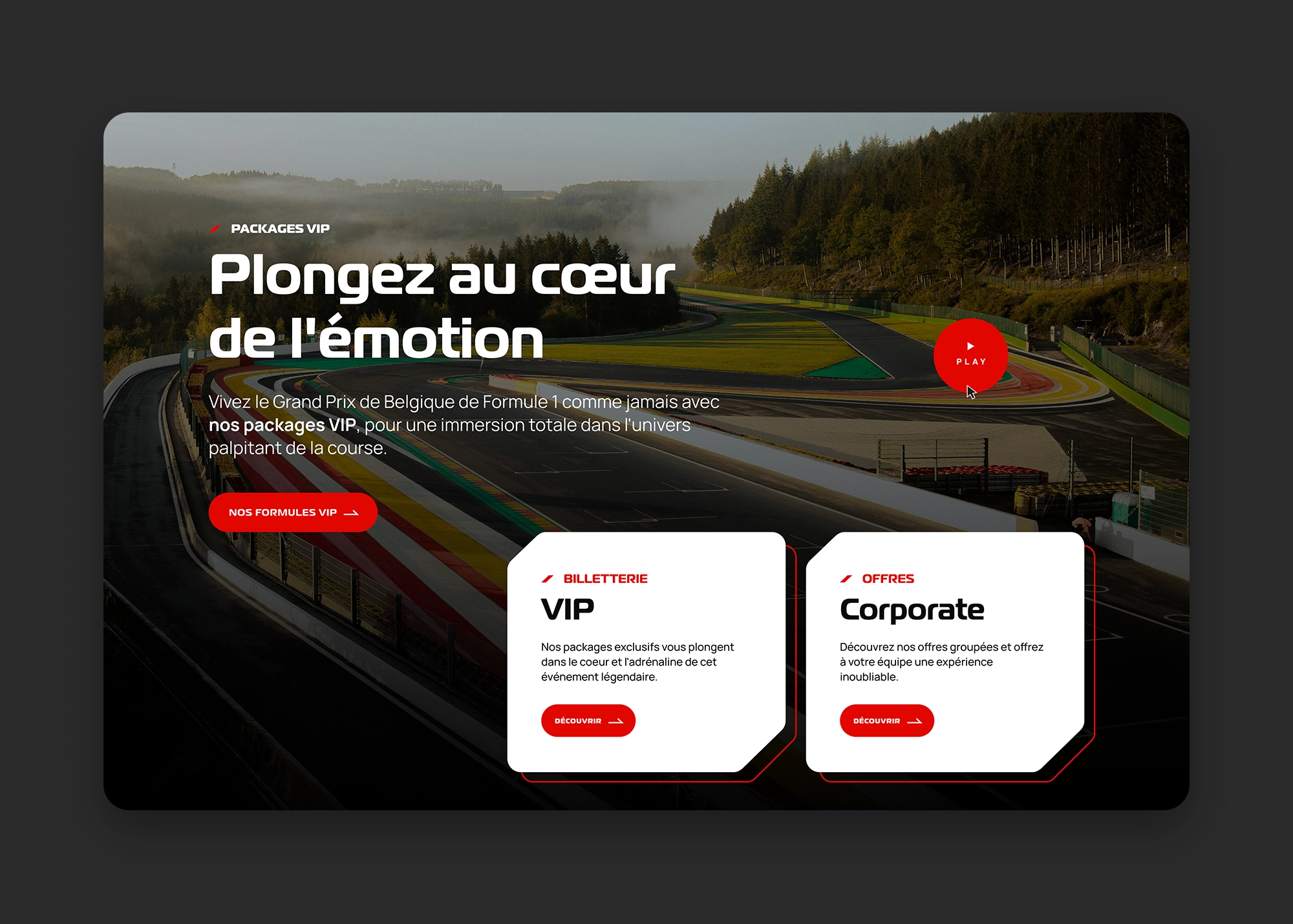 Exploration UI en version desktop des packages VIP.